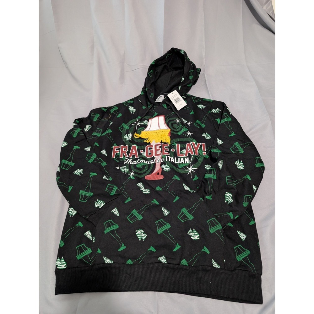A Christmas Story Fra-Gee-Lay Hoodie Mens L NWT Leg Lamp Ugly Christmas Sweater